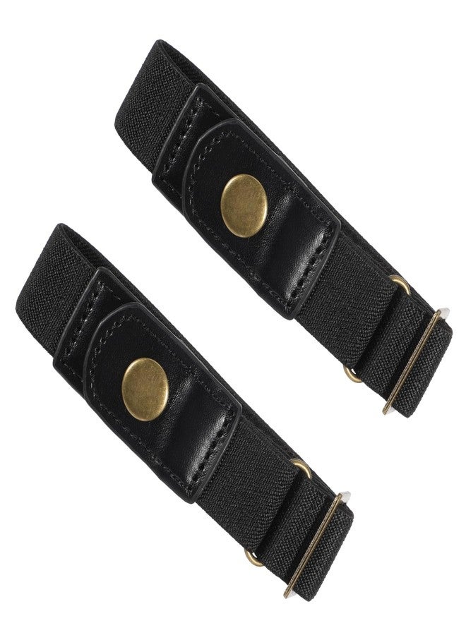 Yuomeaz 2 Pcs No Buckle Belt Women & Men, Invisible Stretch Side Belts Without Buckles, Comfortable Adjustable No Buckle Stretch Belt for Women, Lady, Men Jeans Pants